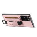 For Samsung Galaxy Note20 5G Suteni H13 Litchi Leather Wrist Strap Wallet Back Phone Case(Pink)