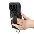 For Xiaomi 14 Pro Suteni H13 Litchi Leather Wrist Strap Wallet Back Phone Case(Black)