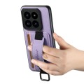 For Xiaomi 14 Pro Suteni H13 Litchi Leather Wrist Strap Wallet Back Phone Case(Purple)