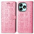 For UMIDIGI G5 / G5A Cat and Dog Embossed Leather Phone Case(Pink)