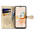 For UMIDIGI G5 / G5A Cat and Dog Embossed Leather Phone Case(Gold)