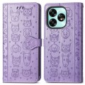 For UMIDIGI G5 / G5A Cat and Dog Embossed Leather Phone Case(Purple)