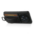 For Honor Magic5 Pro Suteni H13 Litchi Leather Wrist Strap Wallet Back Phone Case(Black)