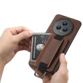 For Honor Magic5 Pro Suteni H13 Litchi Leather Wrist Strap Wallet Back Phone Case(Brown)