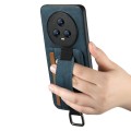 For Honor Magic5 Suteni H13 Litchi Leather Wrist Strap Wallet Back Phone Case(Blue)