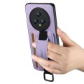 For Honor Magic4 Pro Suteni H13 Litchi Leather Wrist Strap Wallet Back Phone Case(Purple)