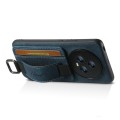 For Honor Magic4 Suteni H13 Litchi Leather Wrist Strap Wallet Back Phone Case(Blue)