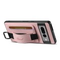 For Google Pixel 8a Suteni H13 Litchi Leather Wrist Strap Wallet Back Phone Case(Pink)
