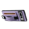 For Google Pixel 8a Suteni H13 Litchi Leather Wrist Strap Wallet Back Phone Case(Purple)