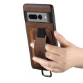 For Google Pixel 7a Suteni H13 Litchi Leather Wrist Strap Wallet Back Phone Case(Brown)