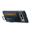 For Google Pixel 7a Suteni H13 Litchi Leather Wrist Strap Wallet Back Phone Case(Blue)
