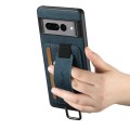 For Google Pixel 7 Suteni H13 Litchi Leather Wrist Strap Wallet Back Phone Case(Blue)