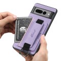 For Google Pixel 7 Suteni H13 Litchi Leather Wrist Strap Wallet Back Phone Case(Purple)