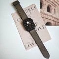 For Apple Watch SE 2023 44mm Fold Magnetic Square Buckle PU Silicone Watch Band(Dark Brown)