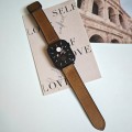 For pple Watch Series 5 44mm Fold Magnetic Square Buckle PU Silicone Watch Band(Brown)