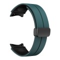 For Samsung Galaxy watch 5 Golf Edition Two Color Magnetic Folding Buckle Silicone Watch Band(Green+