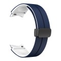 For Samsung Galaxy Watch 5  44mm Two Color Magnetic Folding Buckle Silicone Watch Band(Midnight Blue