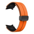 For Samsung Galaxy Watch 5 Pro  45mm Two Color Magnetic Folding Buckle Silicone Watch Band(Orange+Bl