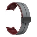 For Samsung Galaxy Watch 5  40mm Two Color Magnetic Folding Buckle Silicone Watch Band(Grey+Wine Red