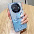 For Honor X9b Gradient Glitter Immortal Flower Ring All-inclusive Phone Case(Blue)