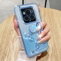 For Honor Magic6 Gradient Glitter Immortal Flower Ring All-inclusive Phone Case(Blue)