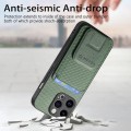 For iPhone 6 / 6s Carbon Fiber Card Bag Fold Stand Phone Case(Green)