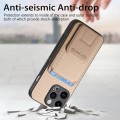 For iPhone 7 / 8 / SE 2022 Carbon Fiber Card Bag Fold Stand Phone Case(Khaki)