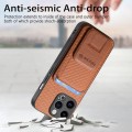 For iPhone X / XS Carbon Fiber Card Bag Fold Stand Phone Case(Brown)