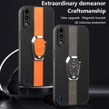 For Motorola Moto  E7 Power Magnetic Litchi Leather Back Phone Case with Holder(Orange)