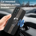 For Motorola Moto G60 Magnetic Litchi Leather Back Phone Case with Holder(Black)