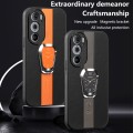 For Motorola Edge 30 Pro Magnetic Litchi Leather Back Phone Case with Holder(Black)