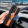 For Motorola Edge 40 Magnetic Litchi Leather Back Phone Case with Holder(Orange)