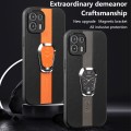 For Motorola Edge 20 Lite Magnetic Litchi Leather Back Phone Case with Holder(Orange)