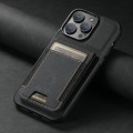 For iPhone 13 Pro Suteni H03 Litchi Leather Card Bag Stand Back Phone Case(Black)