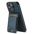 For iPhone 15 Pro Max Suteni H17 Oil Eax Leather MagSafe Detachable Wallet Phone Case(Blue)