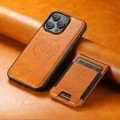 For iPhone 12 Pro Suteni H17 Oil Eax Leather MagSafe Detachable Wallet Phone Case(Khaki)