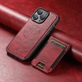 For iPhone 14 Pro Suteni H17 Oil Eax Leather MagSafe Detachable Wallet Phone Case(Red)