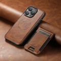 For iPhone 13 Suteni H17 Oil Eax Leather MagSafe Detachable Wallet Phone Case(Brown)