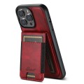 For iPhone 12  Suteni H17 Oil Eax Leather MagSafe Detachable Wallet Phone Case(Red)