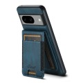 For Google Pixel 8a Suteni H17 Oil Eax Leather Detachable Wallet Phone Case(Blue)