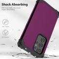For Samsung Galaxy S24 Ultra 5G 3 in 1 Silicone Hybrid PC Shockproof Phone Case(Dark Purple)