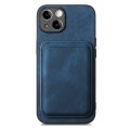 For iPhone 7 / 8 / SE 2022 Retro Leather Card Bag Magnetic Phone Case(Blue)