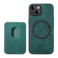 For iPhone X / XS Retro Leather Card Bag Magnetic Phone Case(Green)