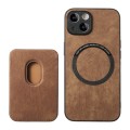 For iPhone XR Retro Leather Card Bag Magnetic Phone Case(Brown)