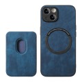 For iPhone XS Max Retro Leather Card Bag Magnetic Phone Case(Blue)