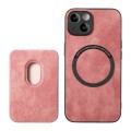 For iPhone XS Max Retro Leather Card Bag Magnetic Phone Case(Pink)