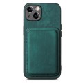 For iPhone 13 Retro Leather Card Bag Magnetic Phone Case(Green)