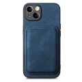 For iPhone 13 Pro Retro Leather Card Bag Magnetic Phone Case(Blue)