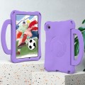For Samsung Galaxy Tab A8 10.5 2021 Handle Football Shaped EVA Shockproof Tablet Case(Light Purple)