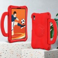 For Samsung Galaxy Tab A7 Lite 8.7 T220/T225 Handle Football Shaped EVA Shockproof Tablet Case(Red)